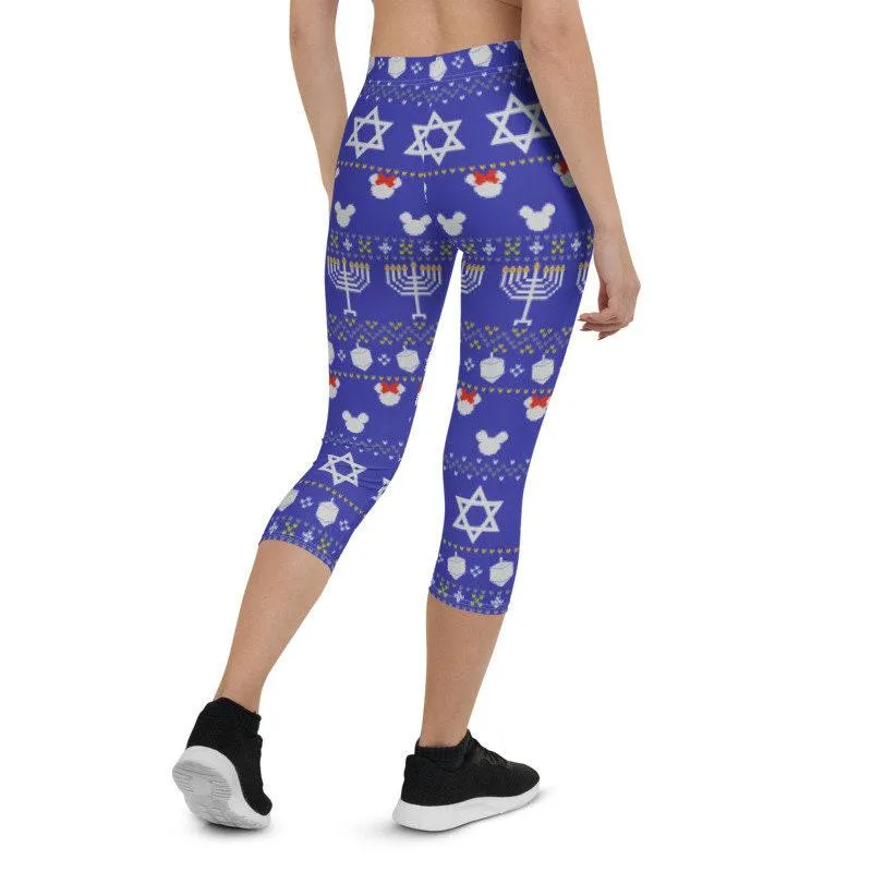 Hanukkah Mickey and Minnie Inspired Capri Leggings