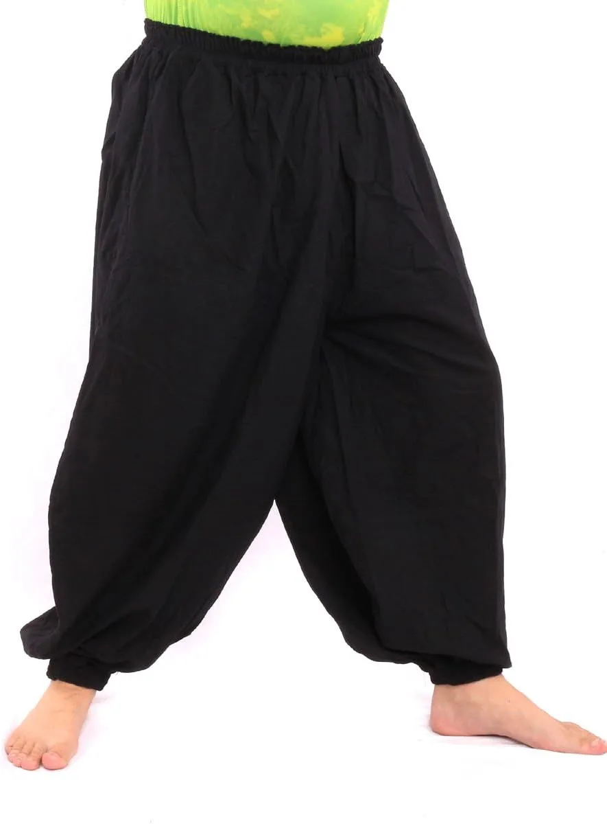 High Cut Balloon Harem Pants One Size Cotton Unisex for Men and Women 
