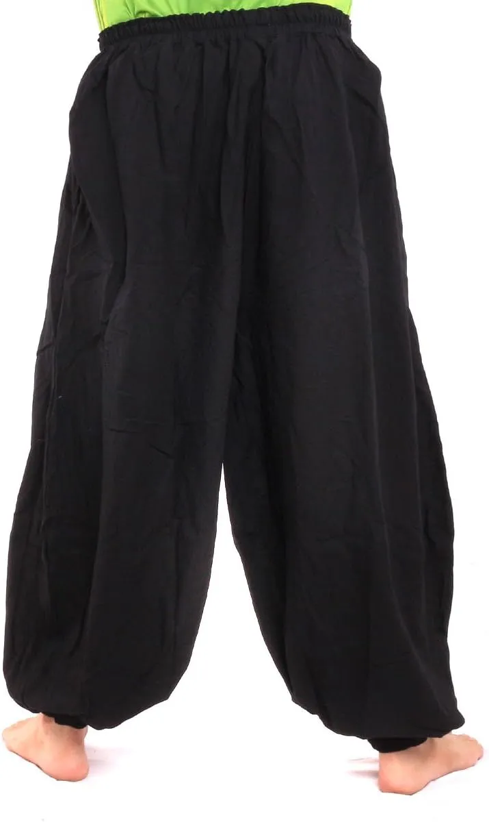 High Cut Balloon Harem Pants One Size Cotton Unisex for Men and Women 