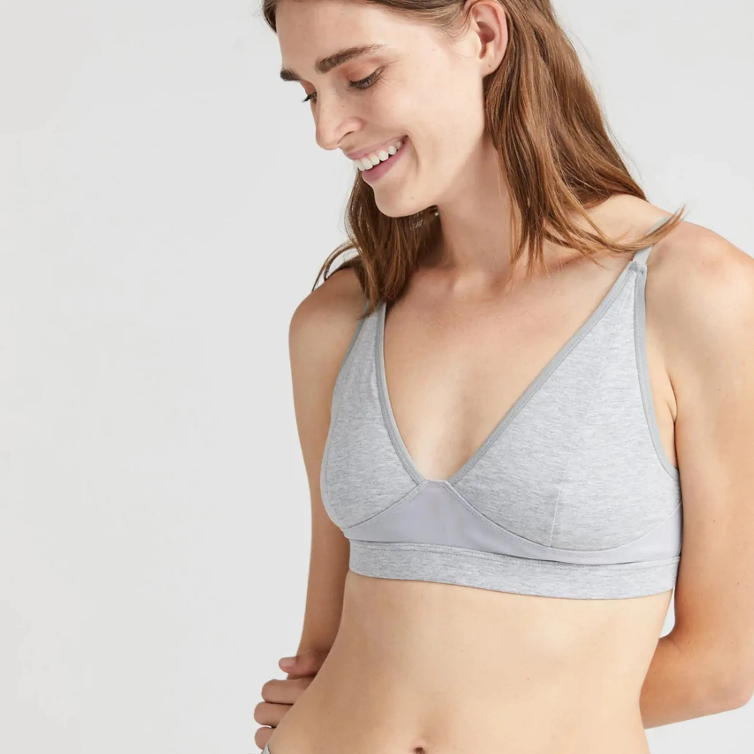 High Cut Bralette (Light Heather Grey)
