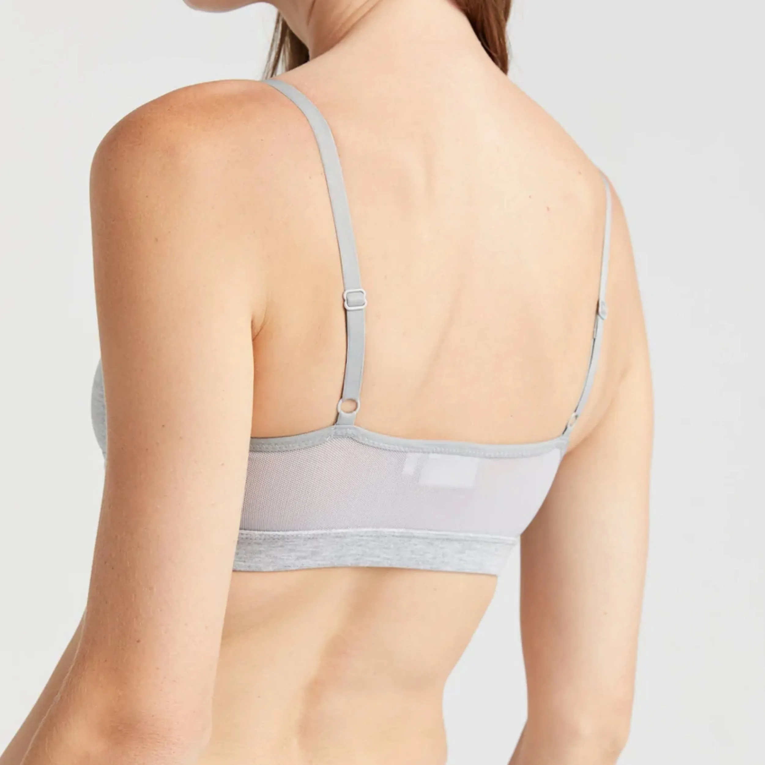 High Cut Bralette (Light Heather Grey)