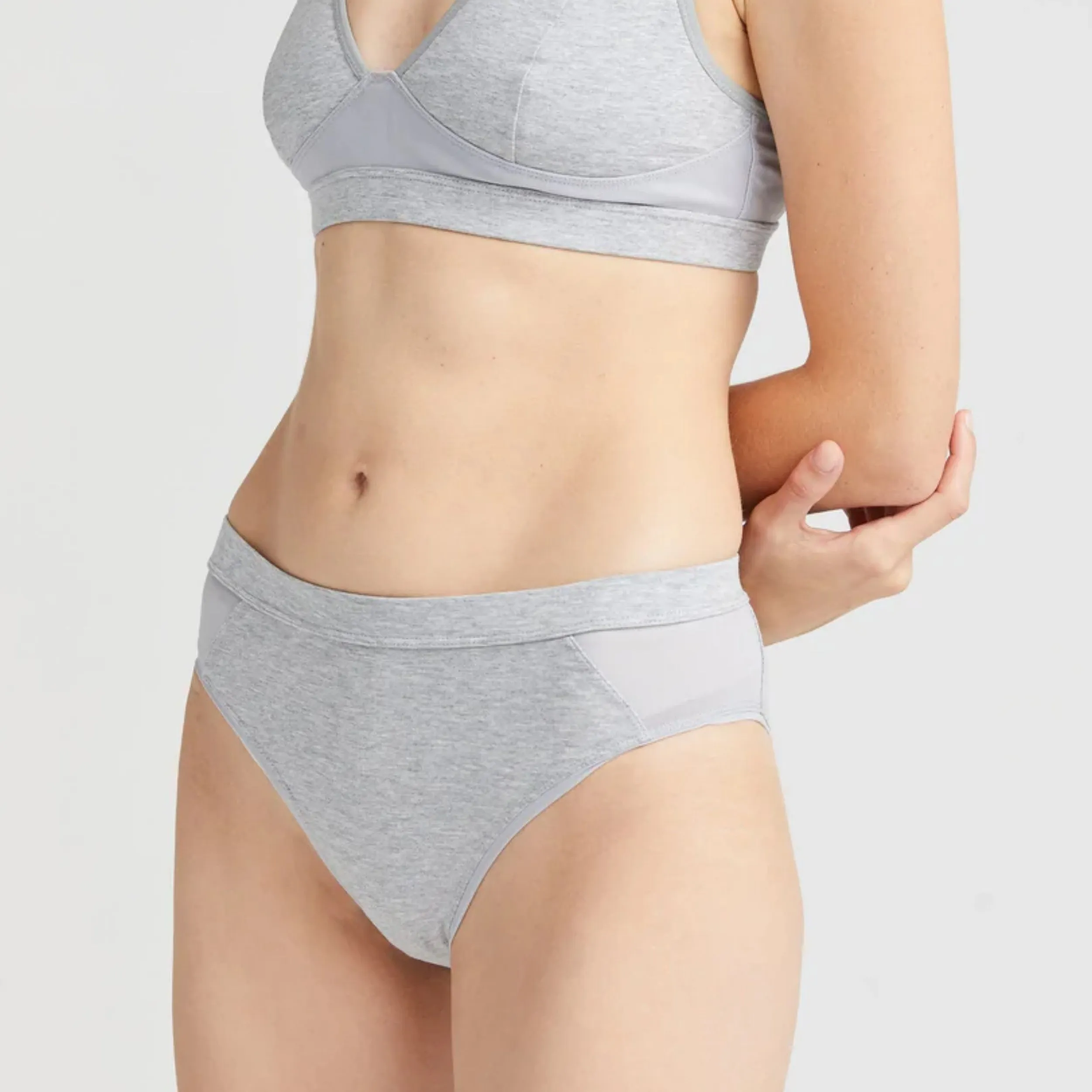 High Cut Brief (Light Heather Grey)