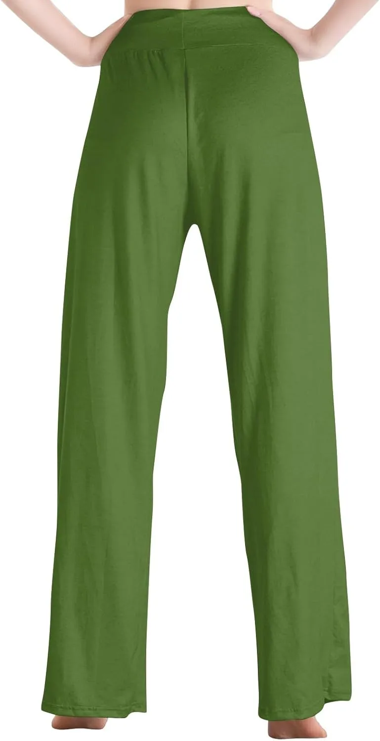 High Waist Wide Leg Sweatpants Women - Stretchy Athletic Adjustable Drawstring Loose Fit Lounge Pants with Pockets