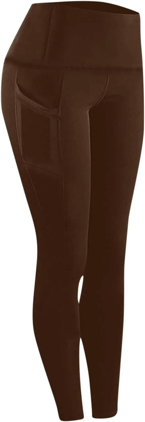 High Waisted Leggings with Pockets Women, No See Through Tummy Control Yoga Pants Workout Gym Leggings