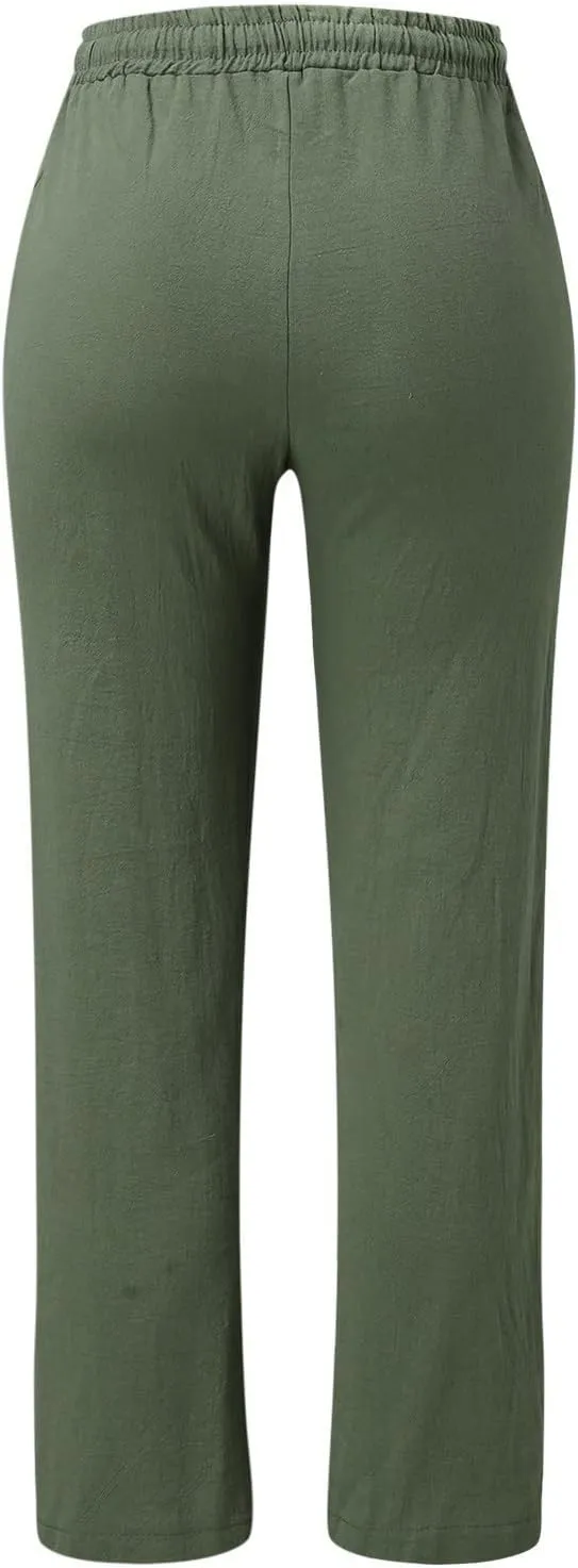 High Waisted Work Pants for Women Winter Cute Work Trousers with Pockets High Waisted Wide Leg
