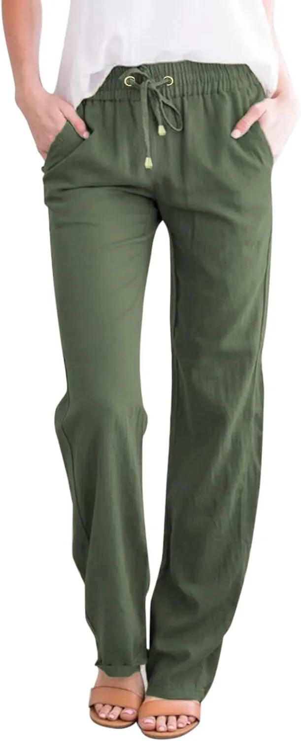 High Waisted Work Pants for Women Winter Cute Work Trousers with Pockets High Waisted Wide Leg