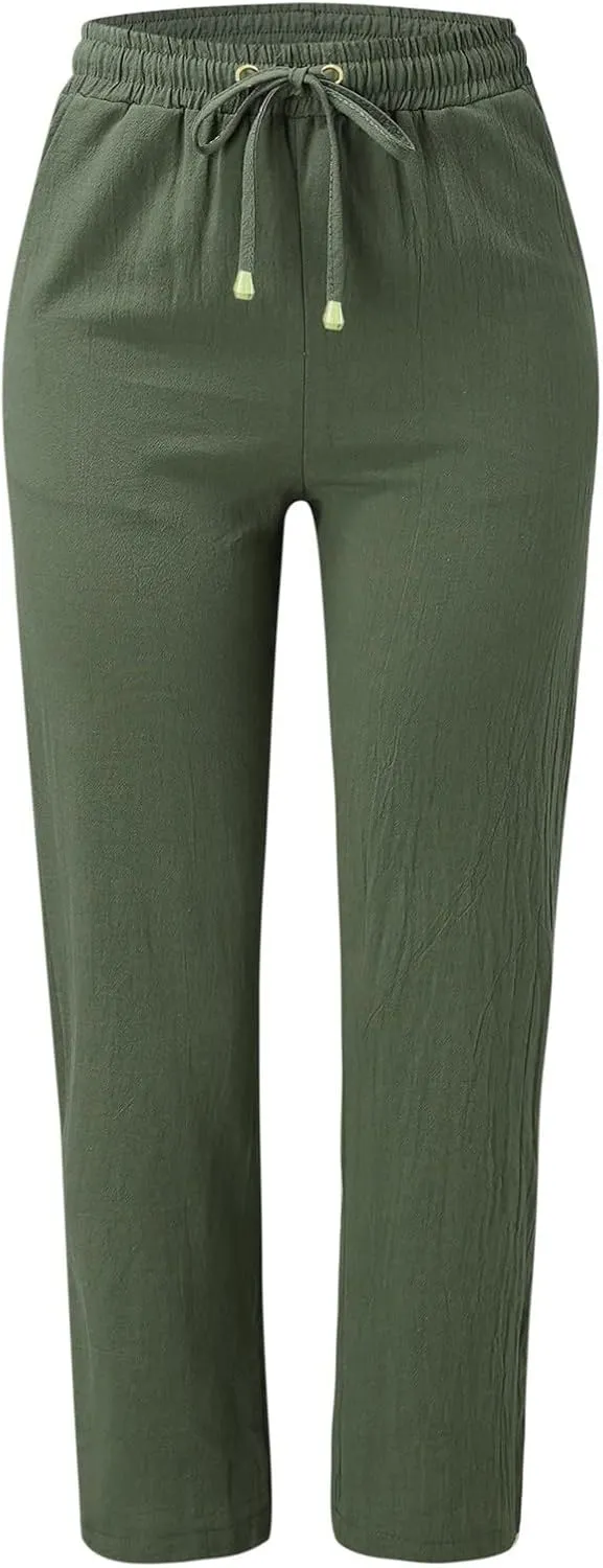 High Waisted Work Pants for Women Winter Cute Work Trousers with Pockets High Waisted Wide Leg