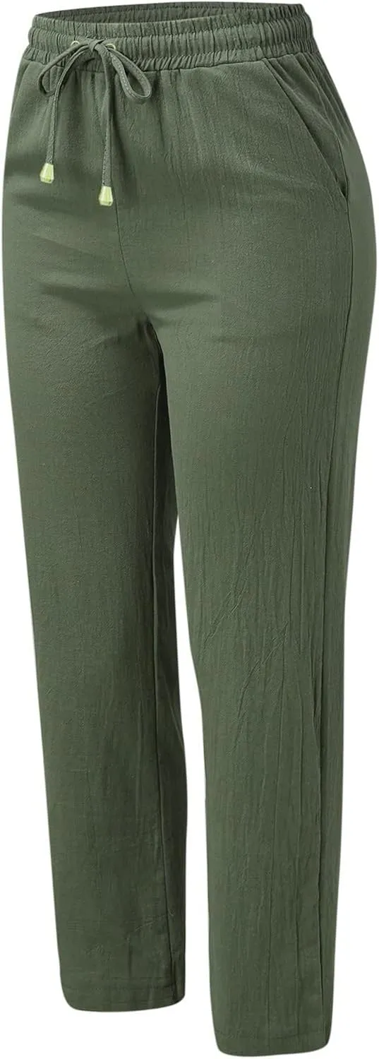 High Waisted Work Pants for Women Winter Cute Work Trousers with Pockets High Waisted Wide Leg