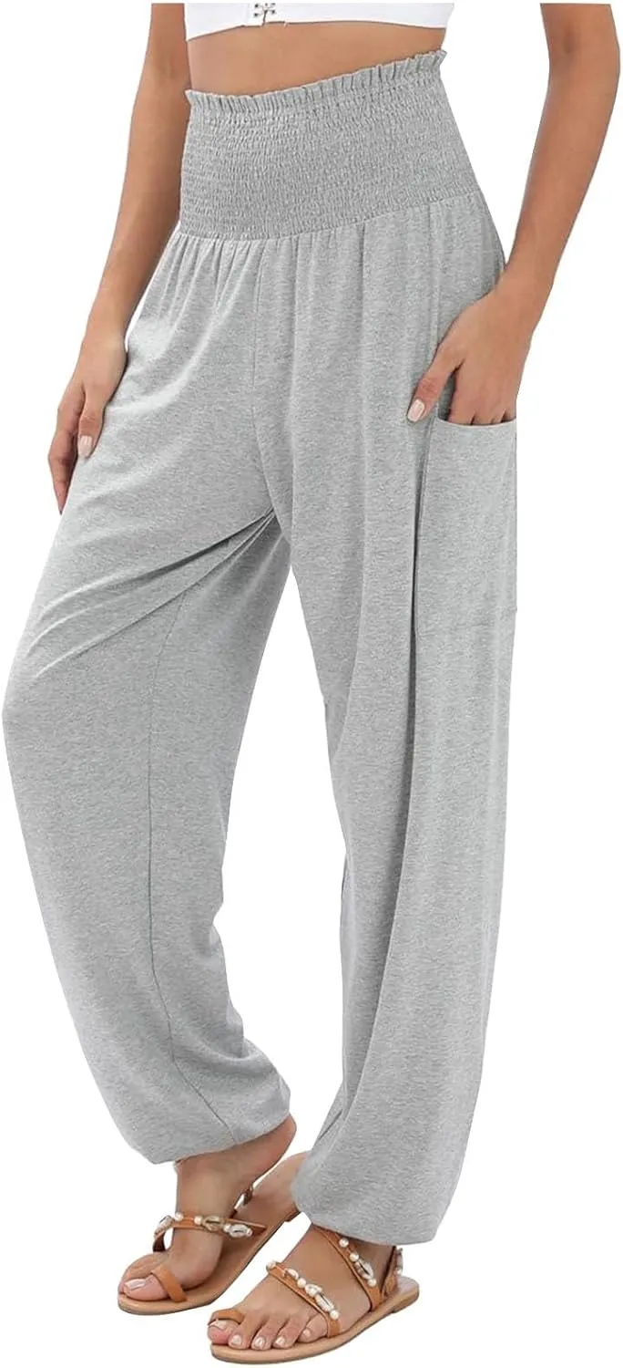 High Waisted Work Pants for Women Winter Cute Work Trousers with Pockets High Waisted Wide Leg