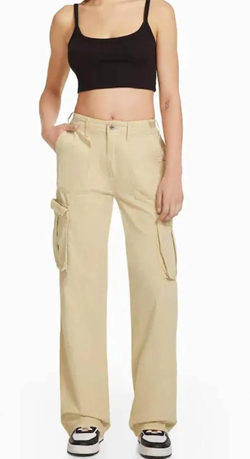 High Waisted Work Pants for Women Winter Cute Work Trousers with Pockets High Waisted Wide Leg