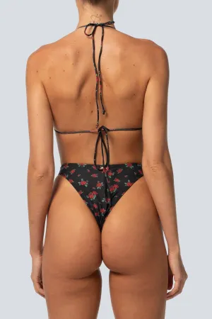 LAHANA BILLY HIGH CUT BIKINI BOTTOMS - BLACK ROSE