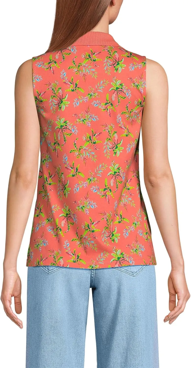 Lands' End Women's American-Grown Supima Cotton Sleeveless Polo