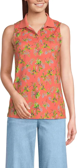 Lands' End Women's American-Grown Supima Cotton Sleeveless Polo