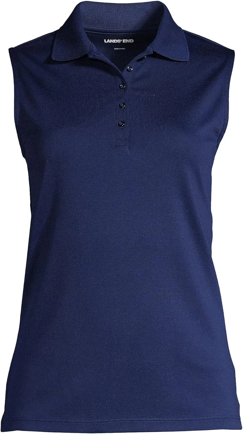 Lands' End Women's American-Grown Supima Cotton Sleeveless Polo