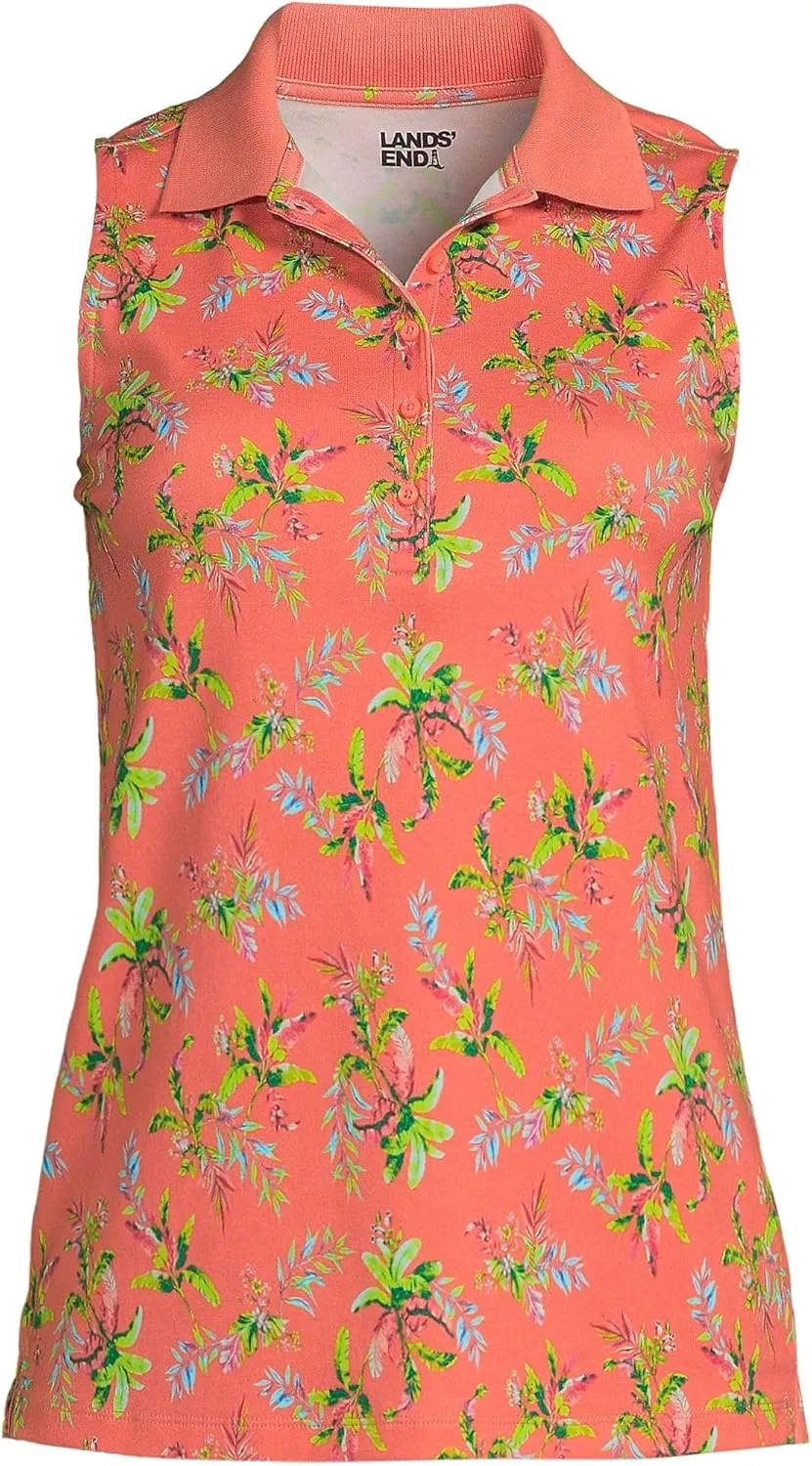 Lands' End Women's American-Grown Supima Cotton Sleeveless Polo