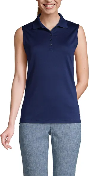 Lands' End Women's American-Grown Supima Cotton Sleeveless Polo