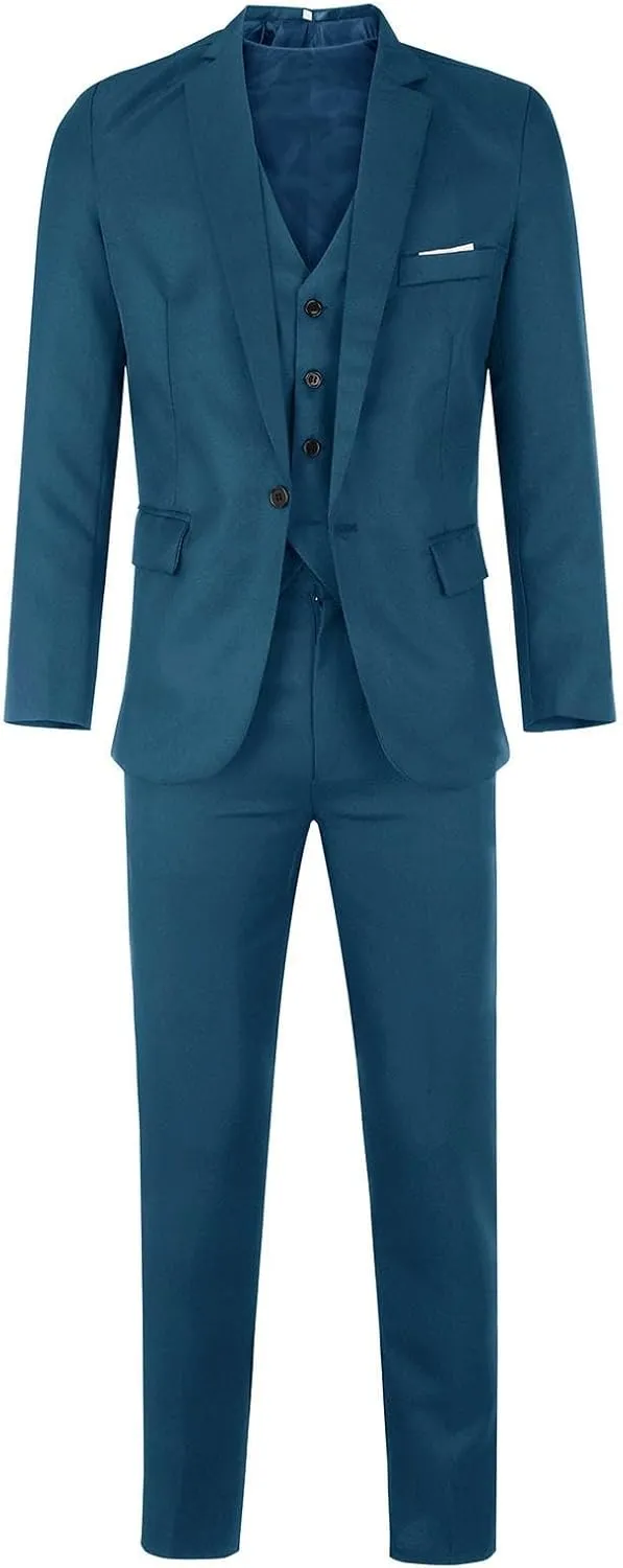 LCMTWX Black Suits For Men Business Wedding Party Jacket Vest & Pants Coat Black Suit Jacket Mens 3 Piece Suit Suits For