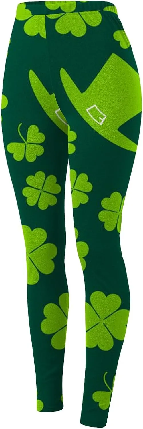 LCMTWX Womens St Patrick's Day Costume St. Patricks Day Print High Waist Yoga Pants for Women's Workout Clothes for Fold