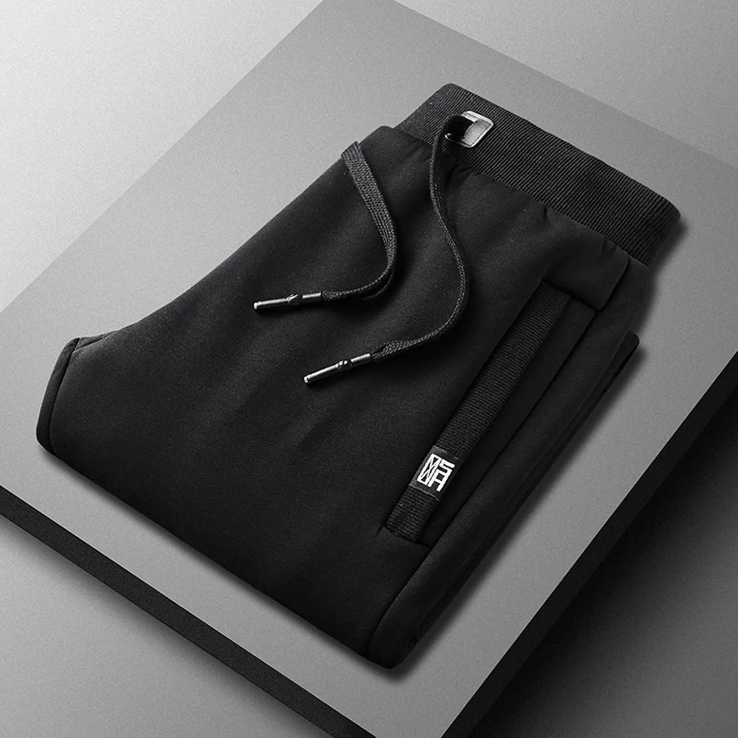 Lounge Pants for Men 2023 Casual Stylish Drawstring Elastic Waist Solid Warm Pant with Pockets Thickened Trousers