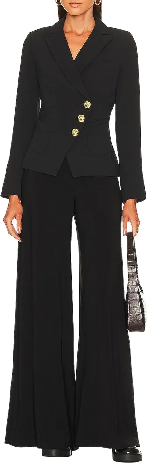 LuFeng Wide Leg Pants Woman High Waist Casual Elastic Flowy Pants Dressy Trousers