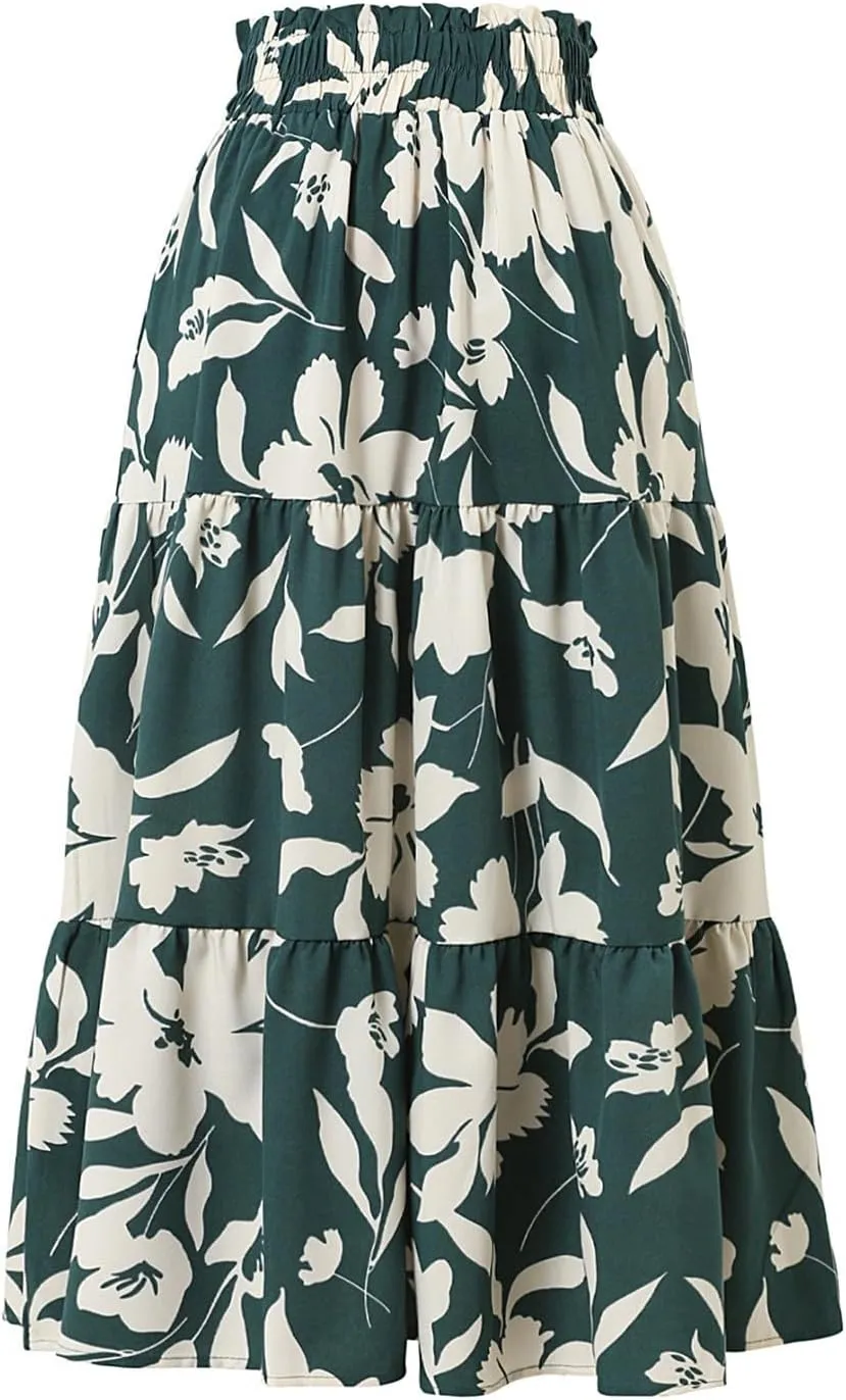 Maxi Skirt Maxi Spring Flowy Boho Comfy Tiered Western Women's Maxi Skirt