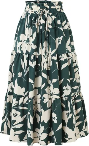 Maxi Skirt Maxi Spring Flowy Boho Comfy Tiered Western Women's Maxi Skirt