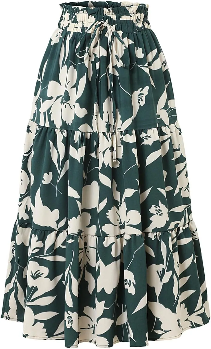 Maxi Skirt Maxi Spring Flowy Boho Comfy Tiered Western Women's Maxi Skirt