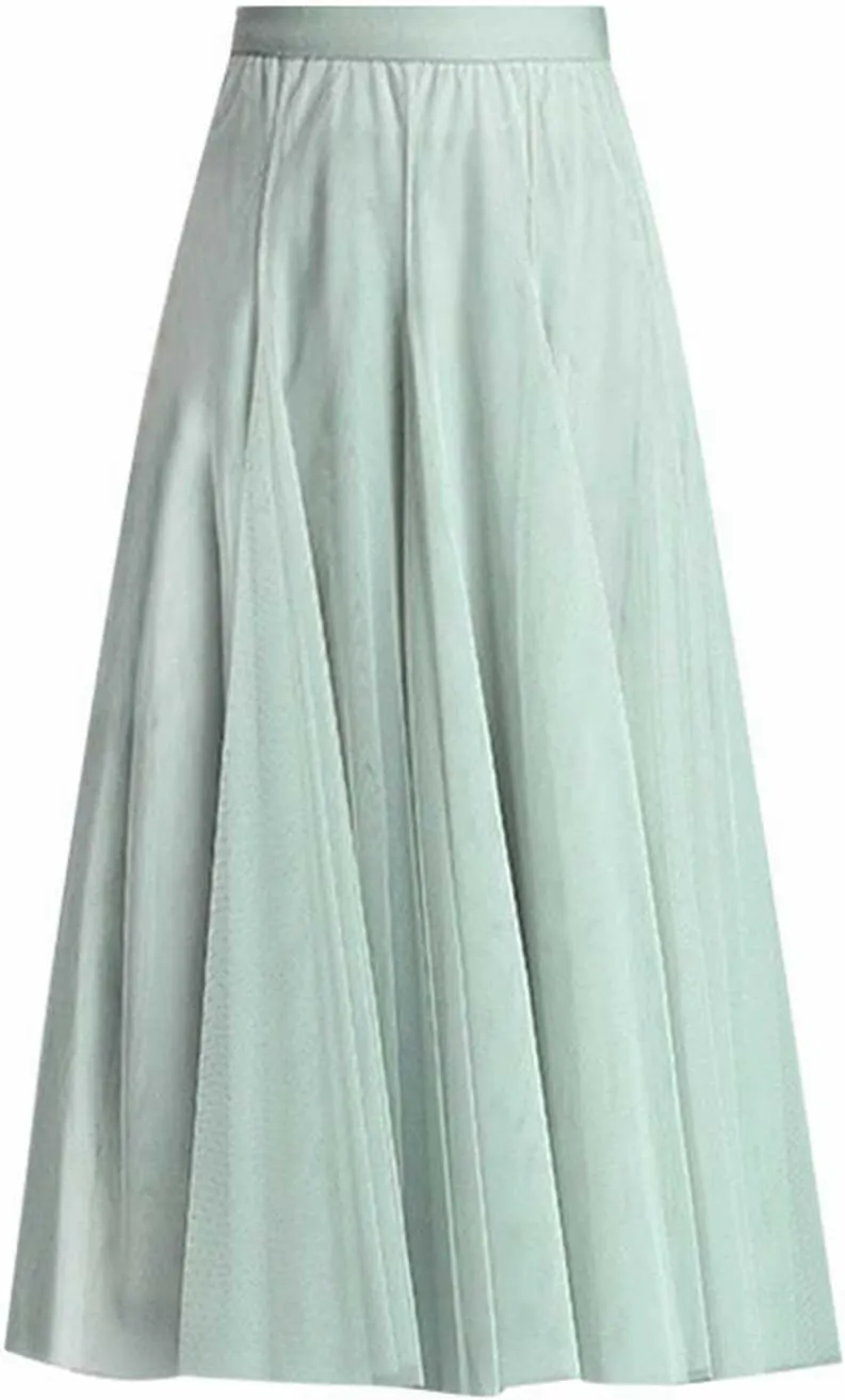 Maxi Skirts for Women Casual High Waisted Flowy Pleated A Line Midi Length Plain Skirt Trendy Cute Vacation Dress