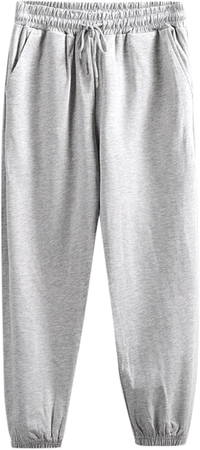 Mens Casual Work Trousers Cotton Loose Straight Sweatpants Fashion Tapered Track Pants Stretch Athletic Joggers