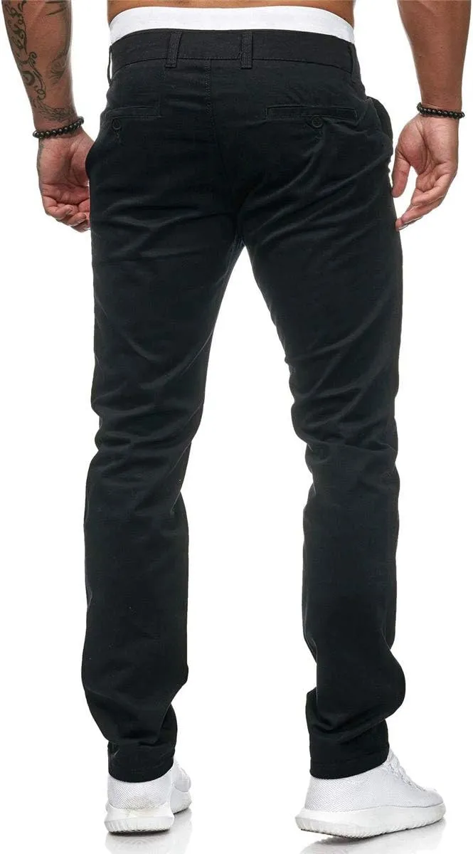 Mens Chinos Pants Skinny Flat Front Joggers Dress Pants Slim Fit Workout Pants for Men Sweatpants Hiking Pants