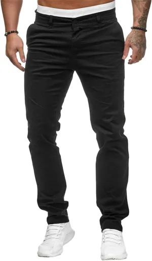 Mens Chinos Pants Skinny Flat Front Joggers Dress Pants Slim Fit Workout Pants for Men Sweatpants Hiking Pants