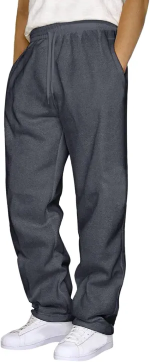 Mens Ice Skating Tights Men's Fleece Cargo Sweatpants Solid Drawstring Elastic Waist Loose Fit Solid Pants Outdoor Hiking Trousers Chino Pants Slim Fit