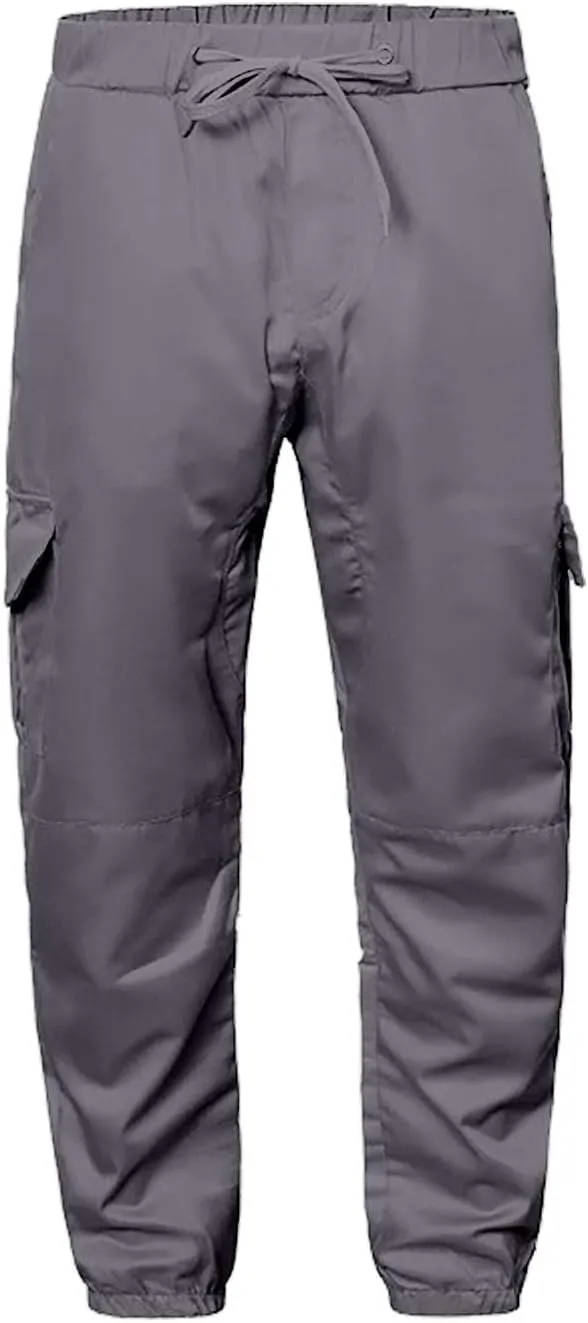 Mens Slim Fit Cargo Sweatpants with Pockets Workout Gym Lightweight Sweat Pants Elastic Waist Sweat Pants Trouser