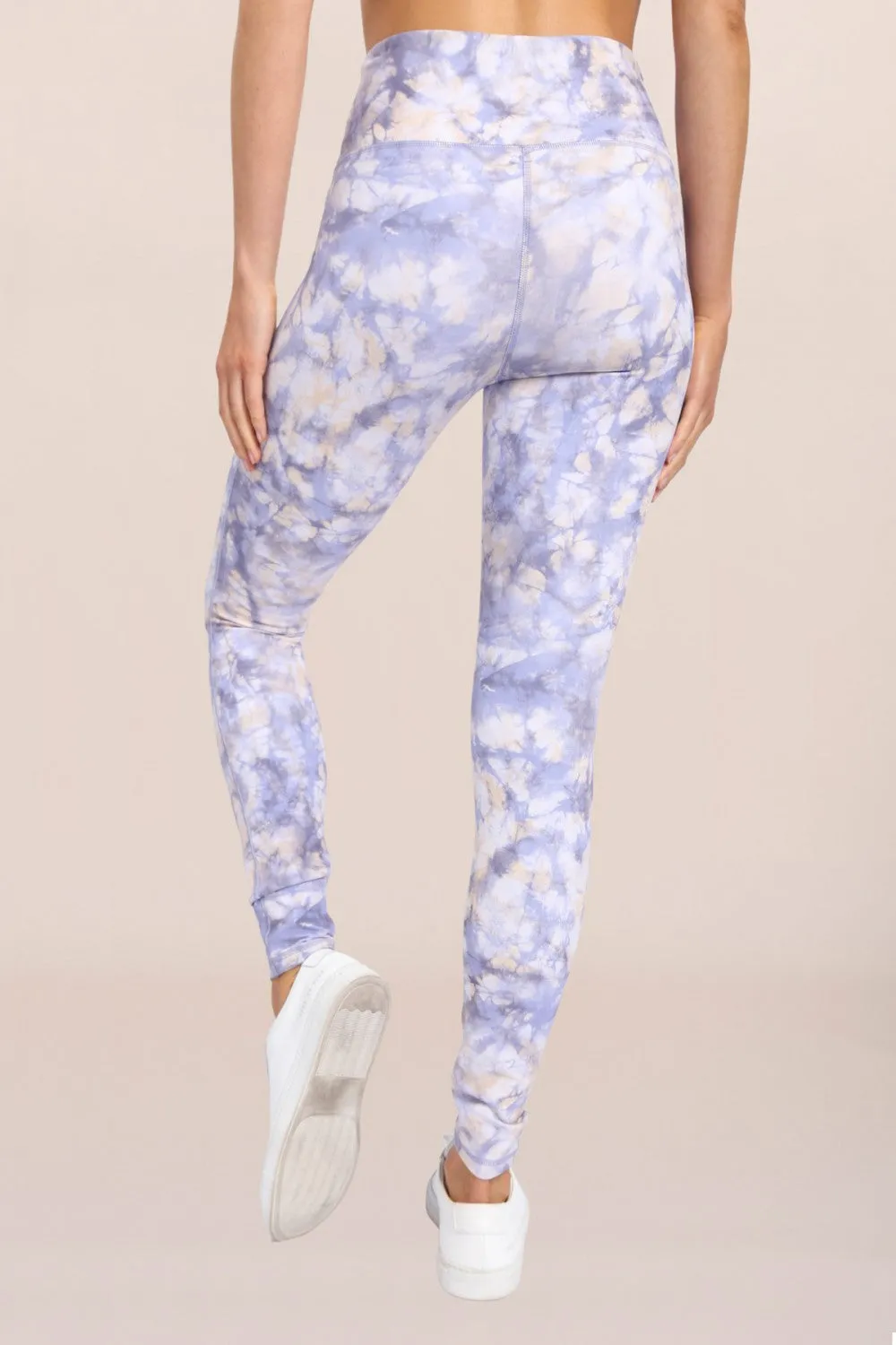 Mono B Ocean Tie-Dye High-Waist Leggings In Purple