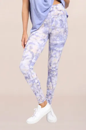 Mono B Ocean Tie-Dye High-Waist Leggings In Purple