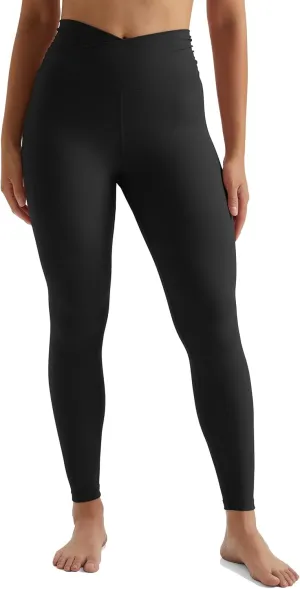 MOOSLOVER Women V Cross Waist Butt Lifting Leggings with Pockets High Waisted Yoga Pants