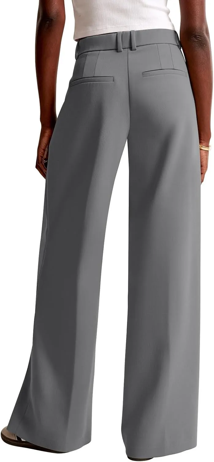 NIMIN Women Wide Leg Pants High Waisted Dressy Work Trousers Business Casual Palazzo Pants with Pockets