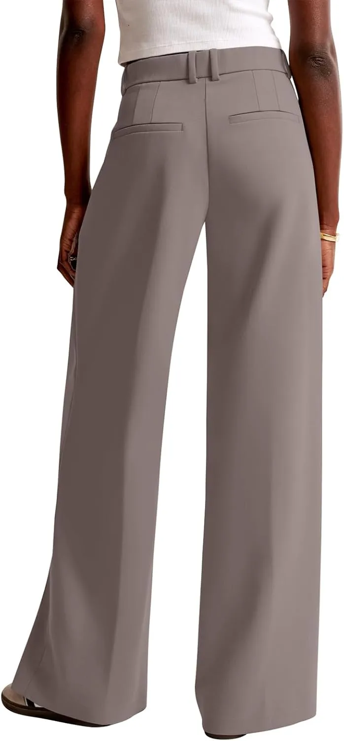 NIMIN Women Wide Leg Pants High Waisted Dressy Work Trousers Business Casual Palazzo Pants with Pockets