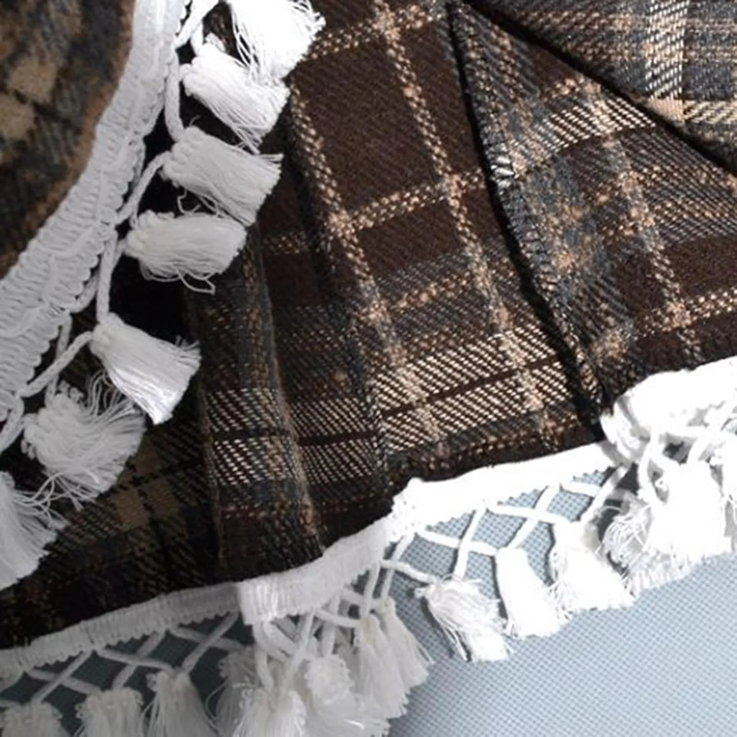 Plaid Skirt for Womens Elastic High Waisted A-Line Pleated Long Skirts 2025 Fashion Loose Vintage Knee Length Skirts