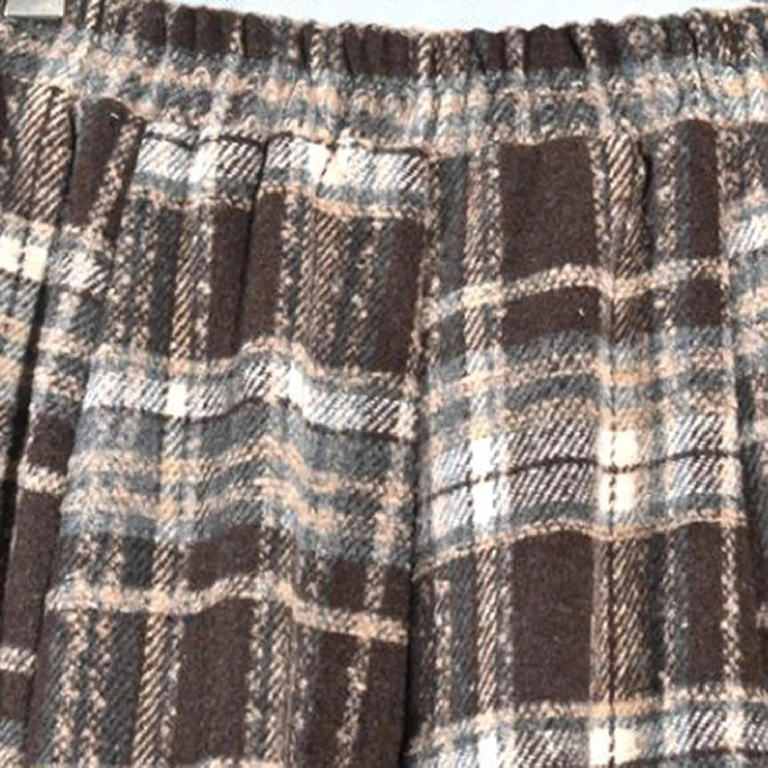 Plaid Skirt for Womens Elastic High Waisted A-Line Pleated Long Skirts 2025 Fashion Loose Vintage Knee Length Skirts