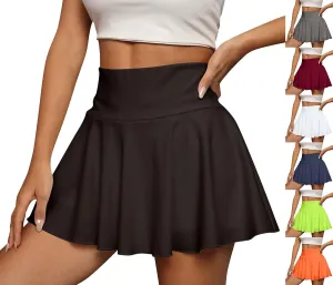 Pleated Tennis Skirts for Women High Waisted Golf Skorts Tummy Control Skirts with Shorts Pockets Lightweight