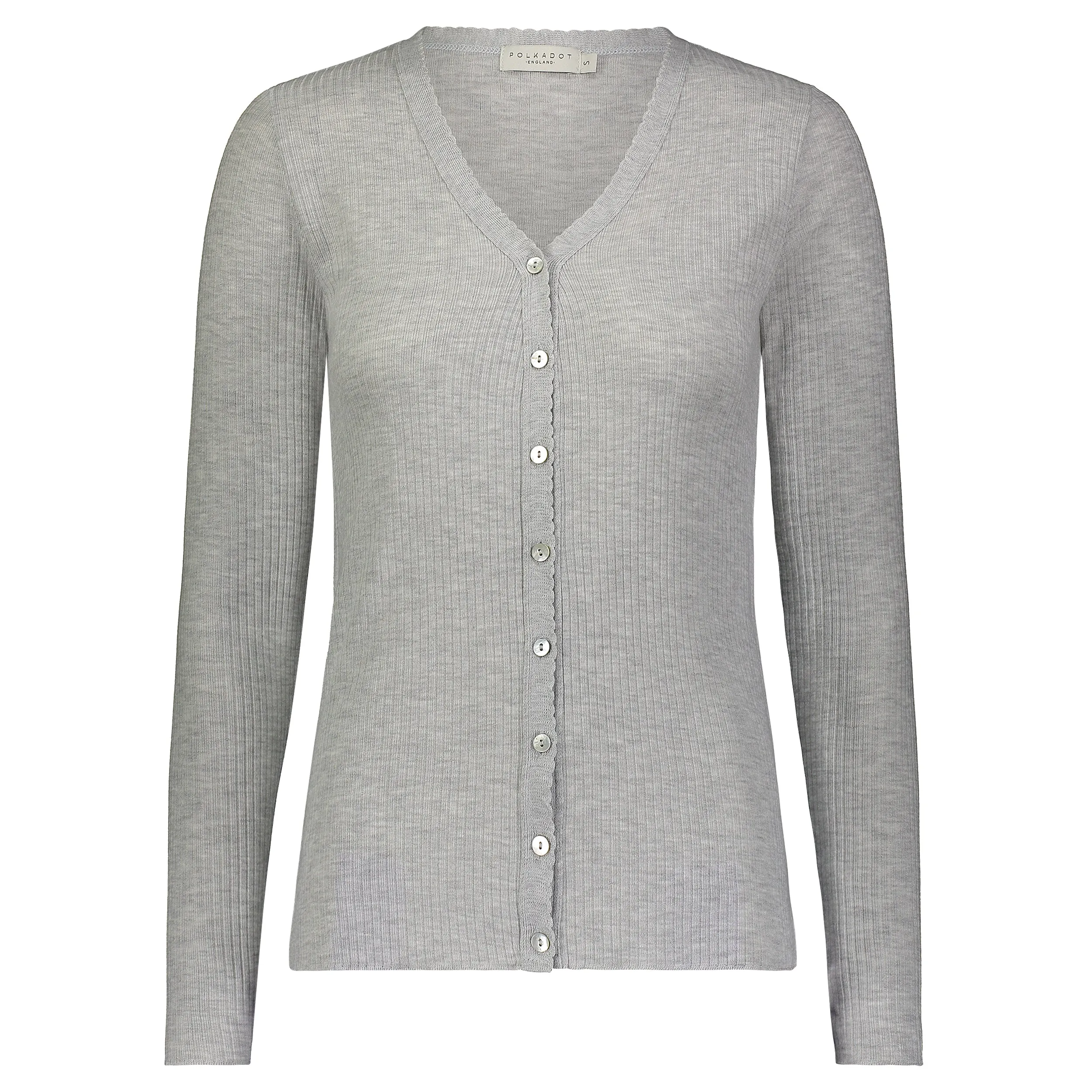 Polkadot JANE SLOUCHY RIB PJ SET ~ HEATHER GREY -Restocked