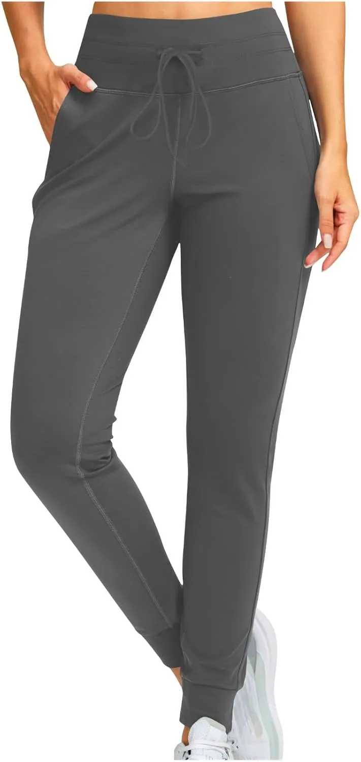 RKSTN Womens Fall Winter Yoga Pants Fleece Lined Leggings High Waist Drawstring Stretchy Sports Running Fitness Pant