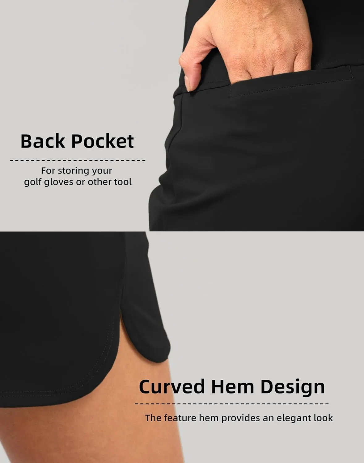 SANTINY Women's Golf Skirts Skorts High Waisted Tennis Skirt Athletic Workout Casual Skorts for Woman with Short Pockets