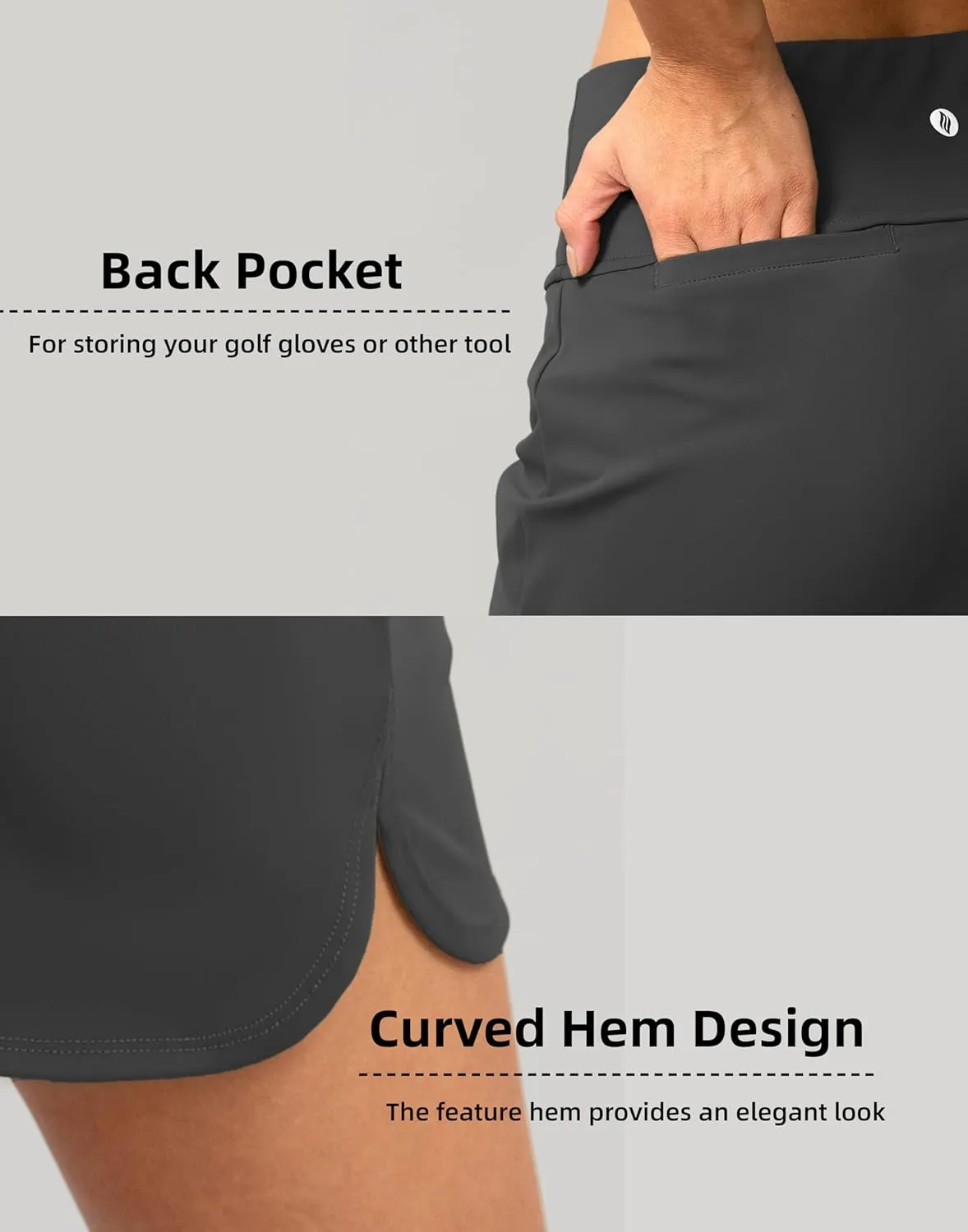 SANTINY Women's Golf Skirts Skorts High Waisted Tennis Skirt Athletic Workout Casual Skorts for Woman with Short Pockets