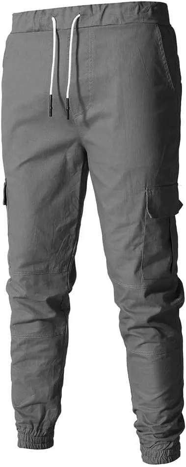 sdbrld Cargo Pants For Men Men's Fashion Outdoor Hiking Joggers Solid Drawstring Recreation Fitness Cargo Pants with Pocket