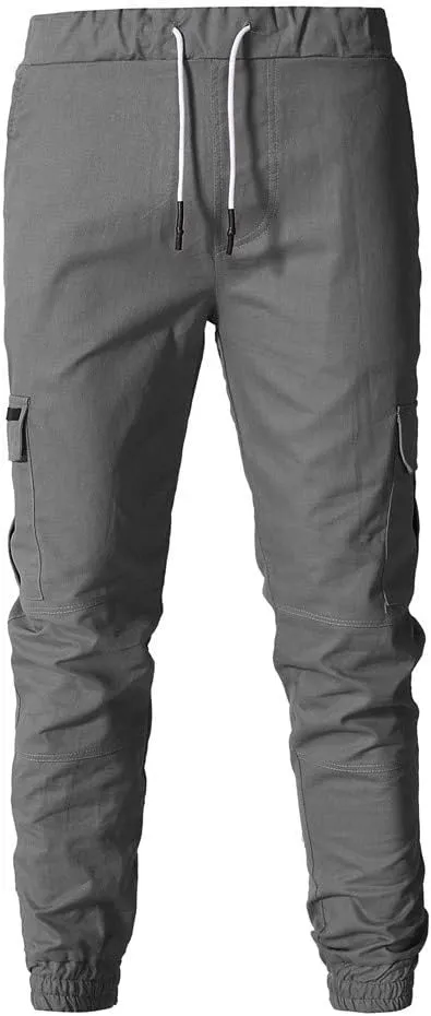 sdbrld Cargo Pants For Men Men's Fashion Outdoor Hiking Joggers Solid Drawstring Recreation Fitness Cargo Pants with Pocket