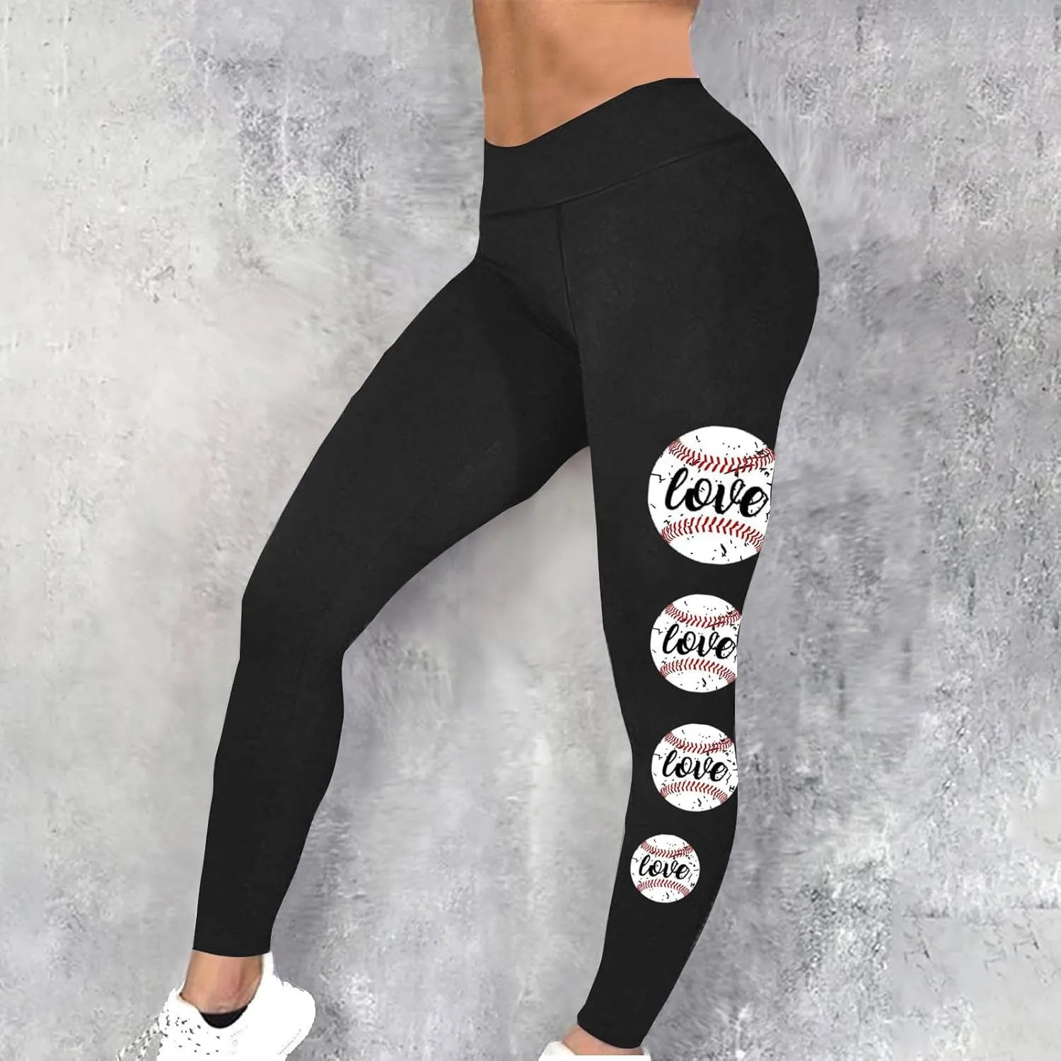 Sinzelimin Baseball Leggings for Womens 2025 Fashion Tights Trouser Yoga Legging Stretch Slim Fit Sport Pant Jogger Sweatpant