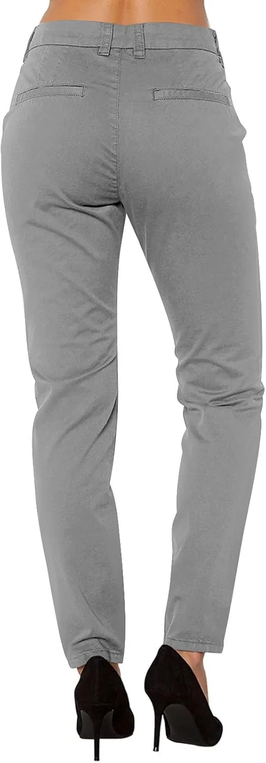 Straight Leg Dress Pants Women's High Waist Business Casual Trousers Slim Fit Dressy Full Length Work Pant with Pocket