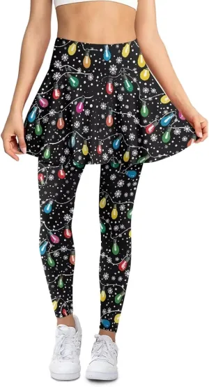 Tennis Skirted Leggings for Women Athletic Skirt with Leggings Yoga Golf Skort High Waisted Workout Pants